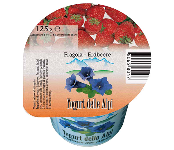Yogurt fragola 125g delle alpi vipiteno