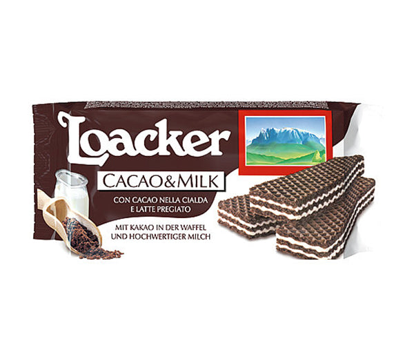 Wafer cacao & milk 45g loacker