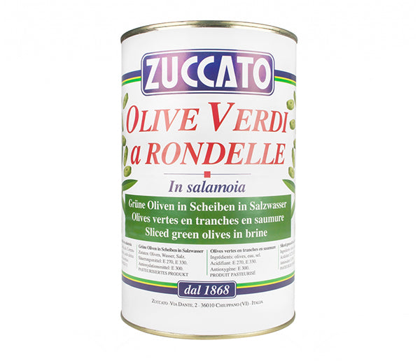 Olive rondelle verdi kg. 4. 3 latta sg kg. 2 zuccato