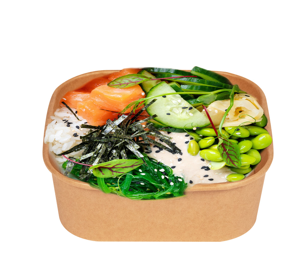 Vaschetta cartoncino poke quadrata 900ml 17x17cm 50pz