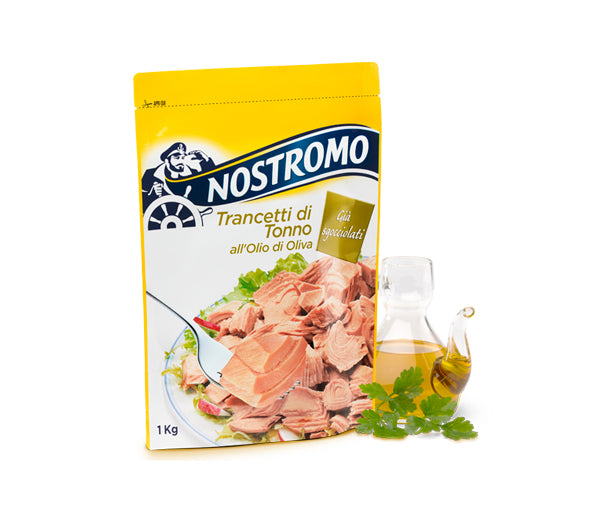 Tonno in busta olio di oliva 1kg tranci nostromo