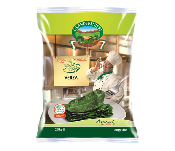 Verza foglia a foglia 2,5kg agrifood congelato