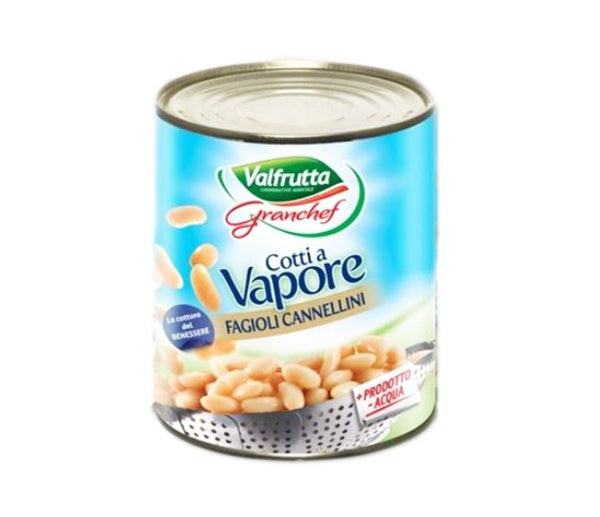 Fagioli cannellini al vapore 610g valfrutta