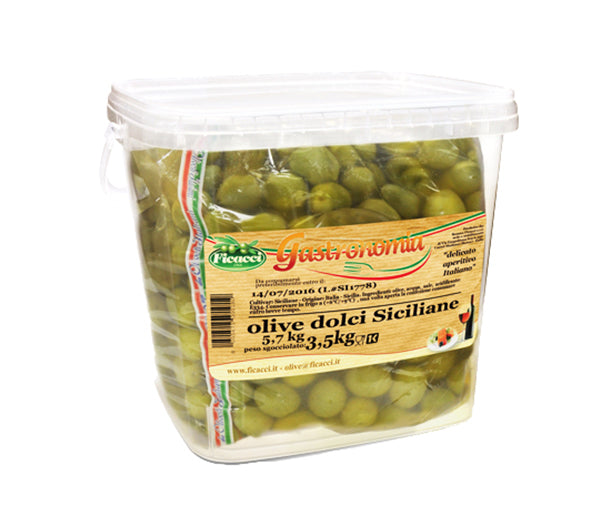 Olive verdi sic. nocellara 3,5kg sgocc. secchiello