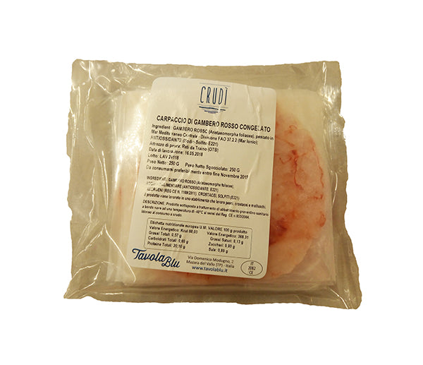 Crudi' carpaccio gambero rosso 60g 16cm congelato