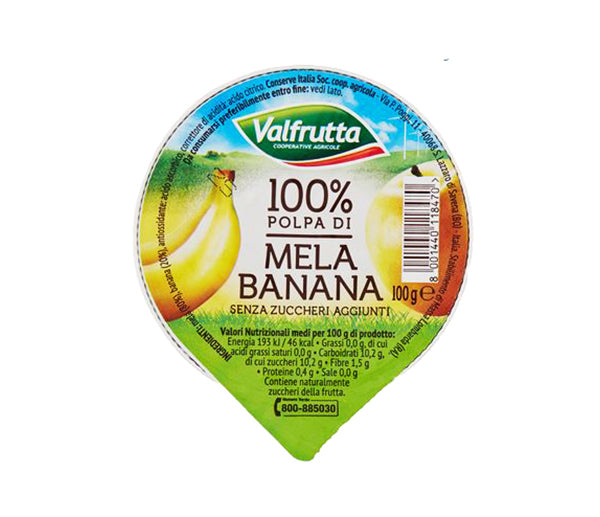 Polpa di mela/banana gr. 100 pz. 60 valfrutta