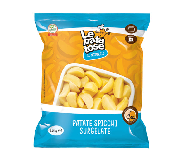 Patate spicchi con buccia 2,5kg lutosa congelato