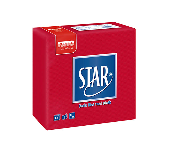 Tovaglioli 38x38 star rosso 2v pz. 40 fato