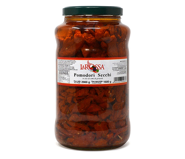 Pomodori secchi sott'olio kg. 2,9 (sg. 1,6 kg) vetro la rossa